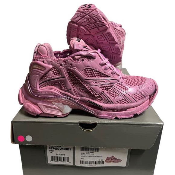 Balenciaga Runner Track Low Top Platform Sneakers Triple Pink - US 5 WMNS - Picture 6 of 12
